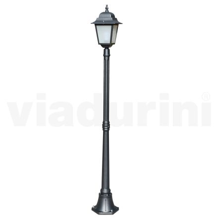 178 cm tall street lamp in Anthracite Glass and Aluminium Made in Italy - Scintilla Viadurini