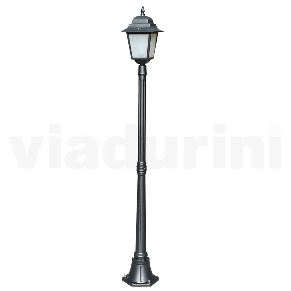 178 cm tall street lamp in Anthracite Glass and Aluminium Made in Italy - Scintilla Viadurini