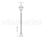 179 cm tall garden lamp in glass and 5 aluminium finishes - Pinako Viadurini