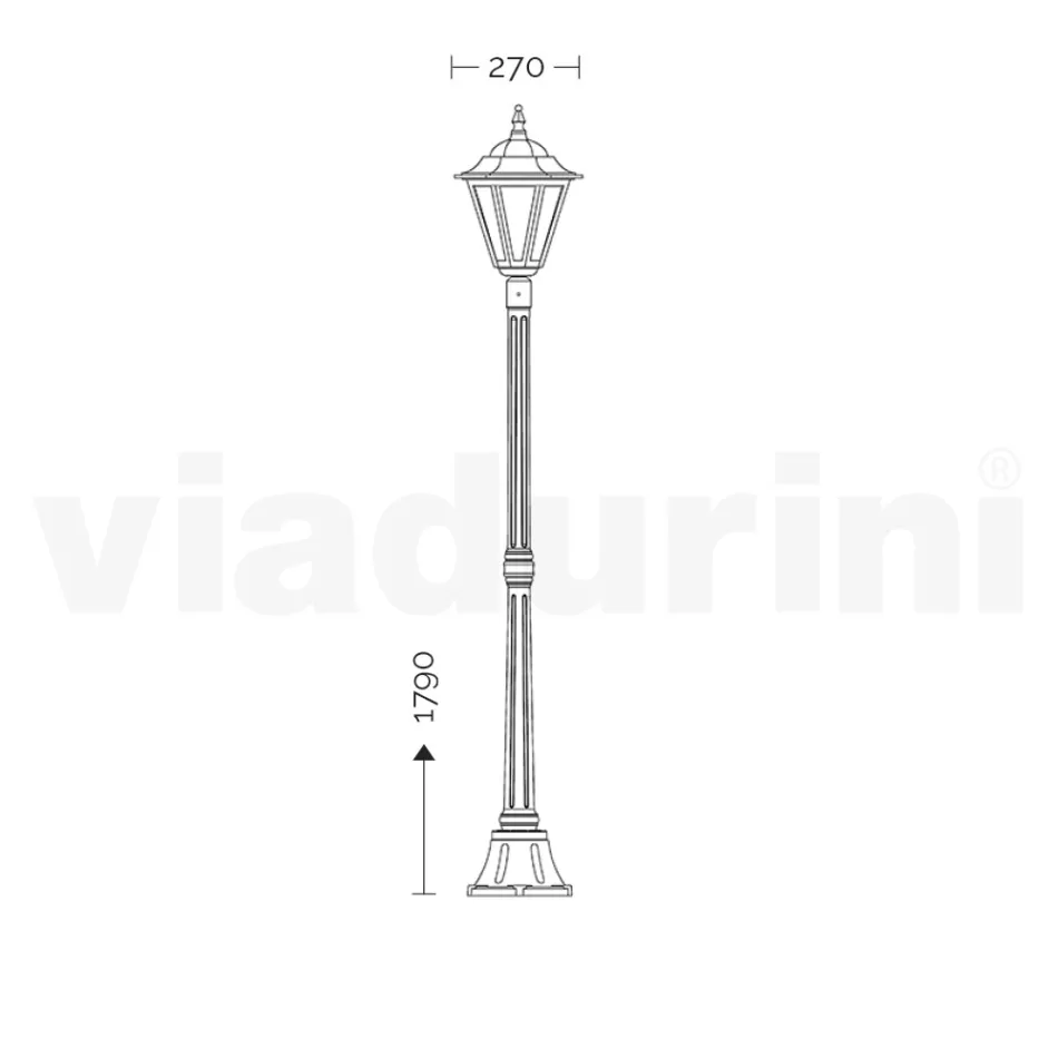 179 cm tall garden lamp in glass and 5 aluminium finishes - Pinako Viadurini