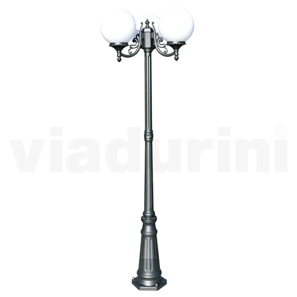 200 cm high street lamp in Acrylic and Anthracite Aluminium Made in Italy - Trovaantracite Viadurini