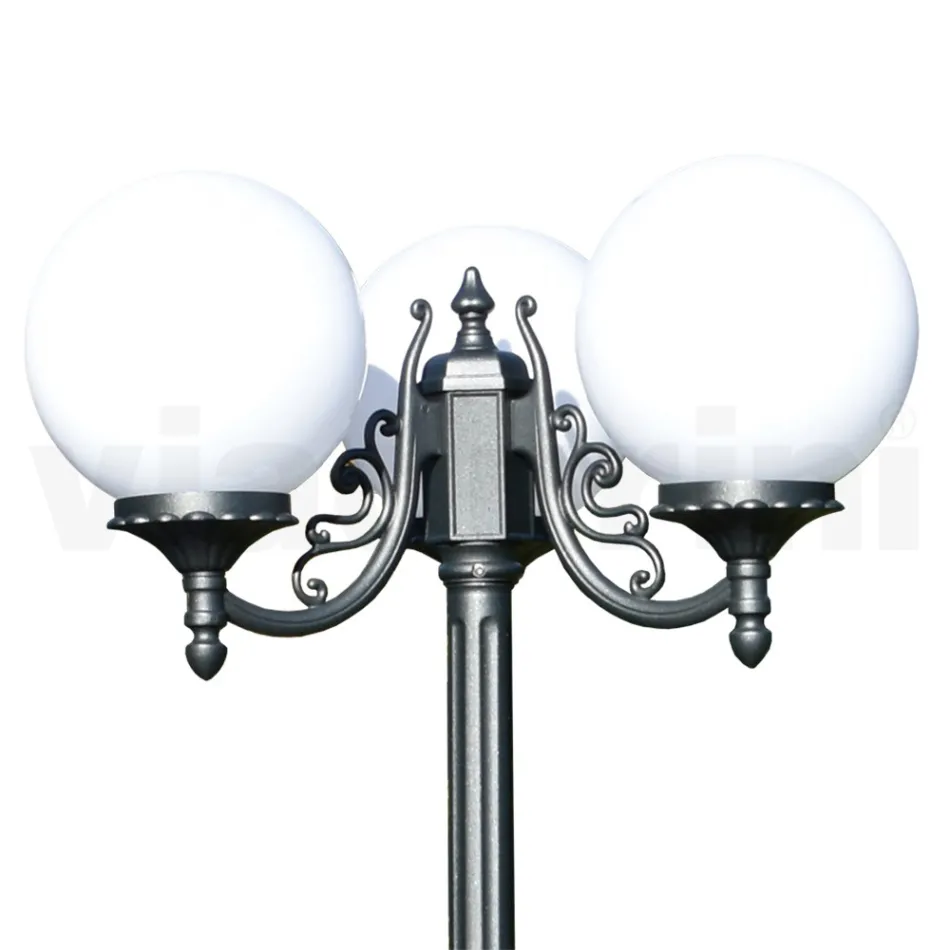 200 cm high street lamp in Acrylic and Anthracite Aluminium Made in Italy - Trovaantracite Viadurini
