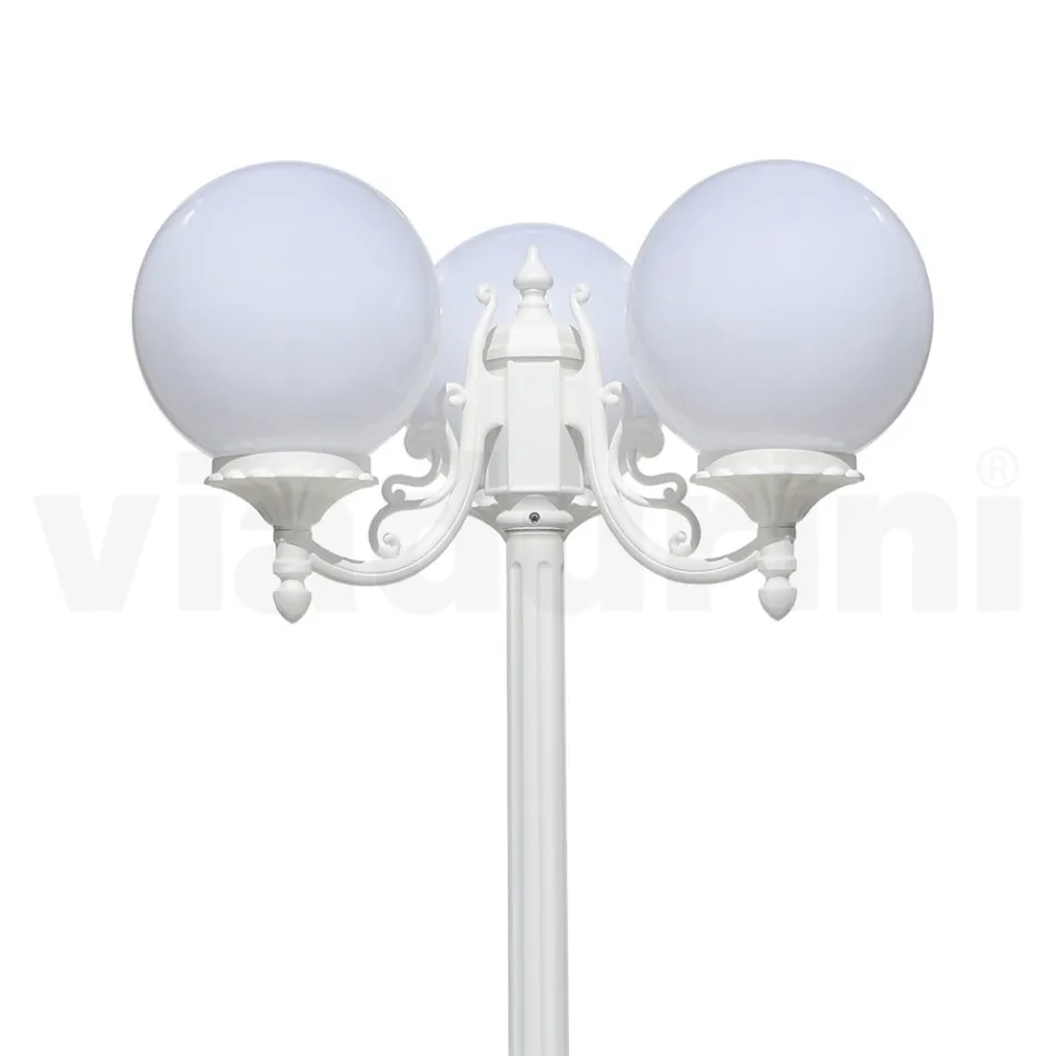200 cm tall street lamp in white acrylic and aluminium made in Italy - Trovabianco Viadurini