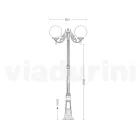 200 cm tall street lamp in black acrylic and aluminium made in Italy - Trovanero Viadurini