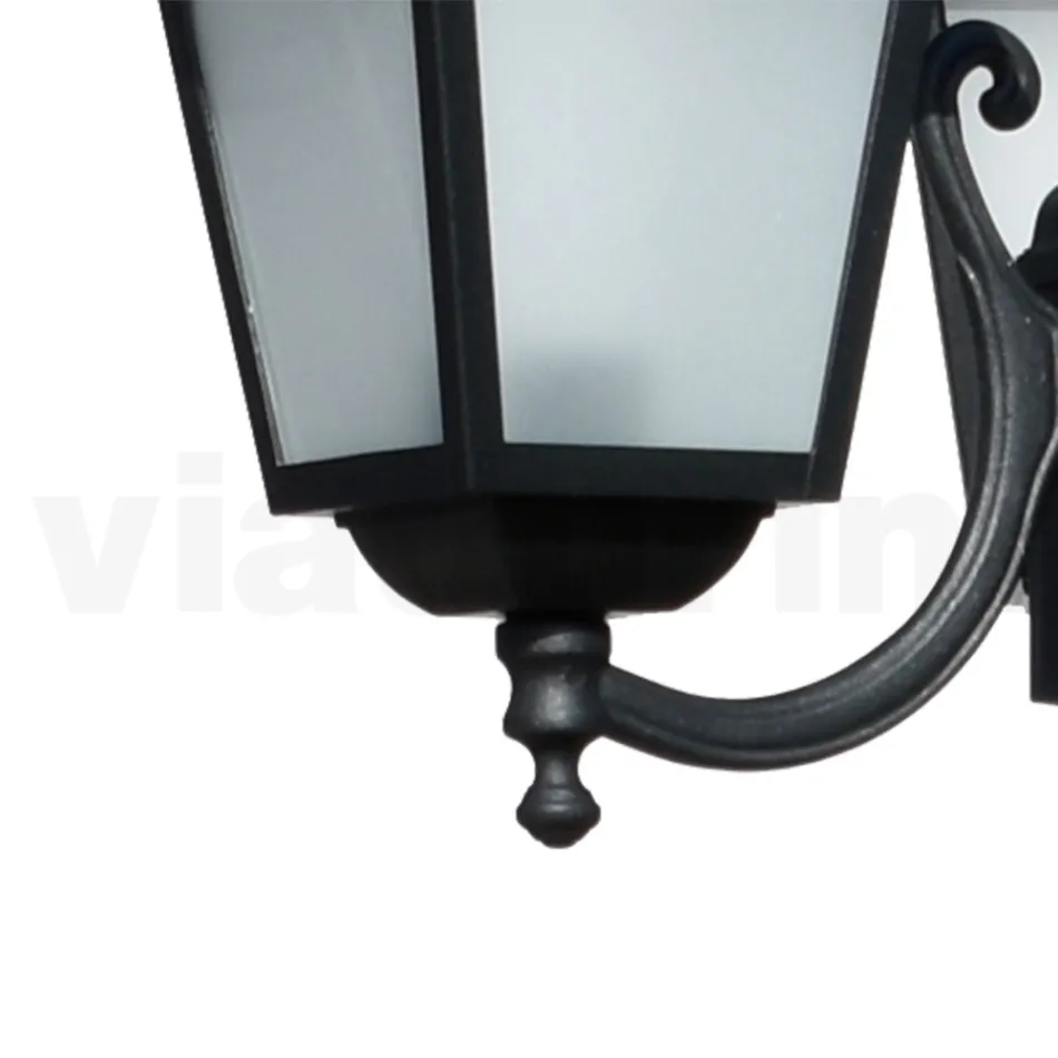 208 cm tall garden lamp in Anthracite Aluminium and Sandblasted Glass - Elric Viadurini