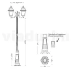 208 cm tall garden lamp in Anthracite Aluminium and Sandblasted Glass - Elric Viadurini