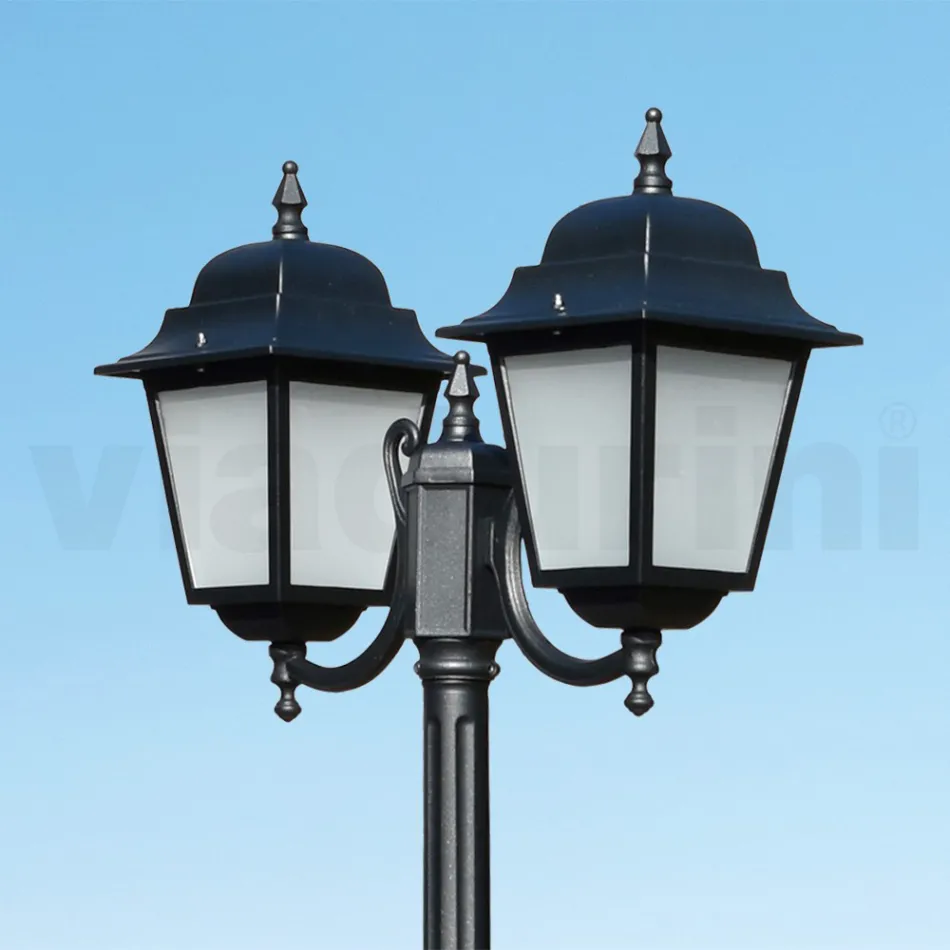 208 cm tall street lamp in Anthracite Glass and Aluminium Made in Italy - Scintilla Viadurini