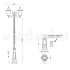 208 cm tall street lamp in Anthracite Glass and Aluminium Made in Italy - Scintilla Viadurini
