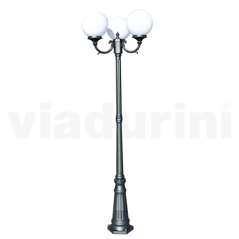 212 cm tall street lamp in Acrylic and Anthracite Aluminium Made in Italy - Trovaantracite Viadurini