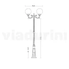 212 cm tall street lamp in Acrylic and Anthracite Aluminium Made in Italy - Trovaantracite Viadurini