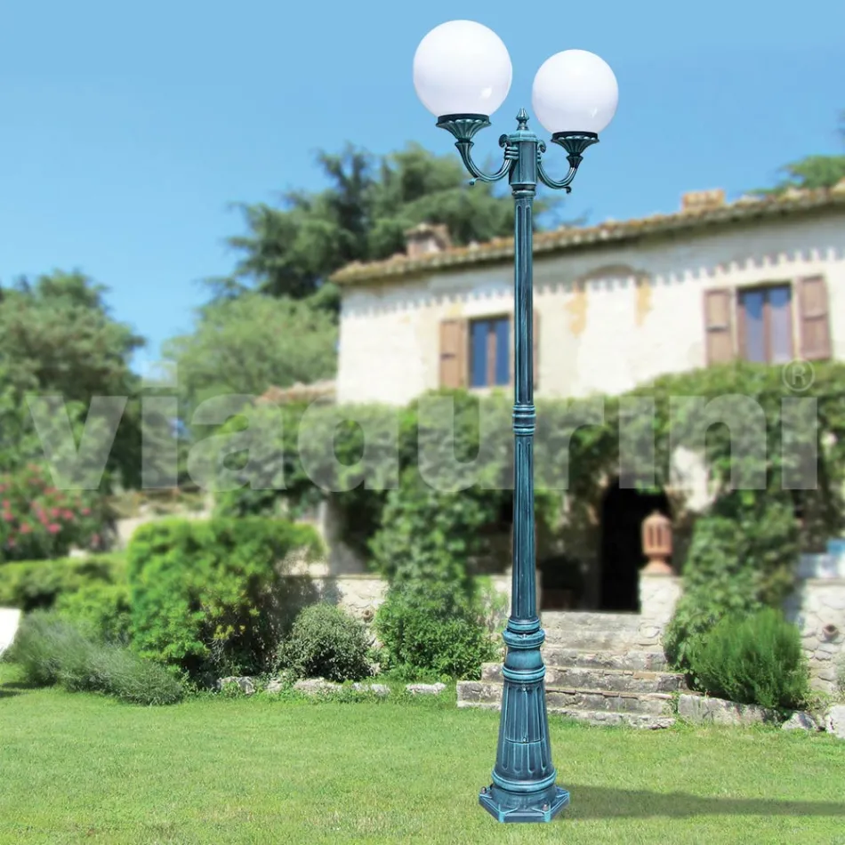 212 cm tall street lamp in black acrylic and aluminium made in Italy - Trovanero Viadurini