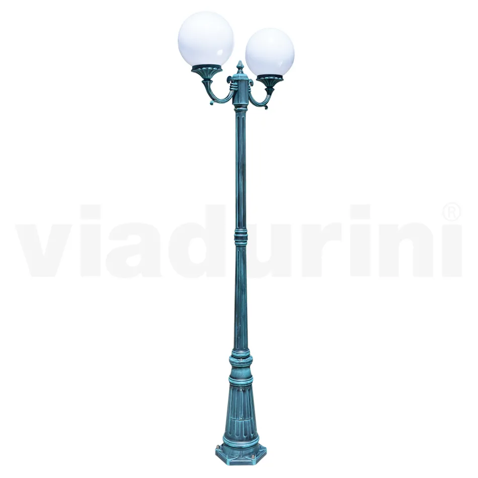 212 cm tall street lamp in black acrylic and aluminium made in Italy - Trovanero Viadurini