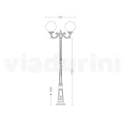 212 cm tall street lamp in black acrylic and aluminium made in Italy - Trovanero Viadurini