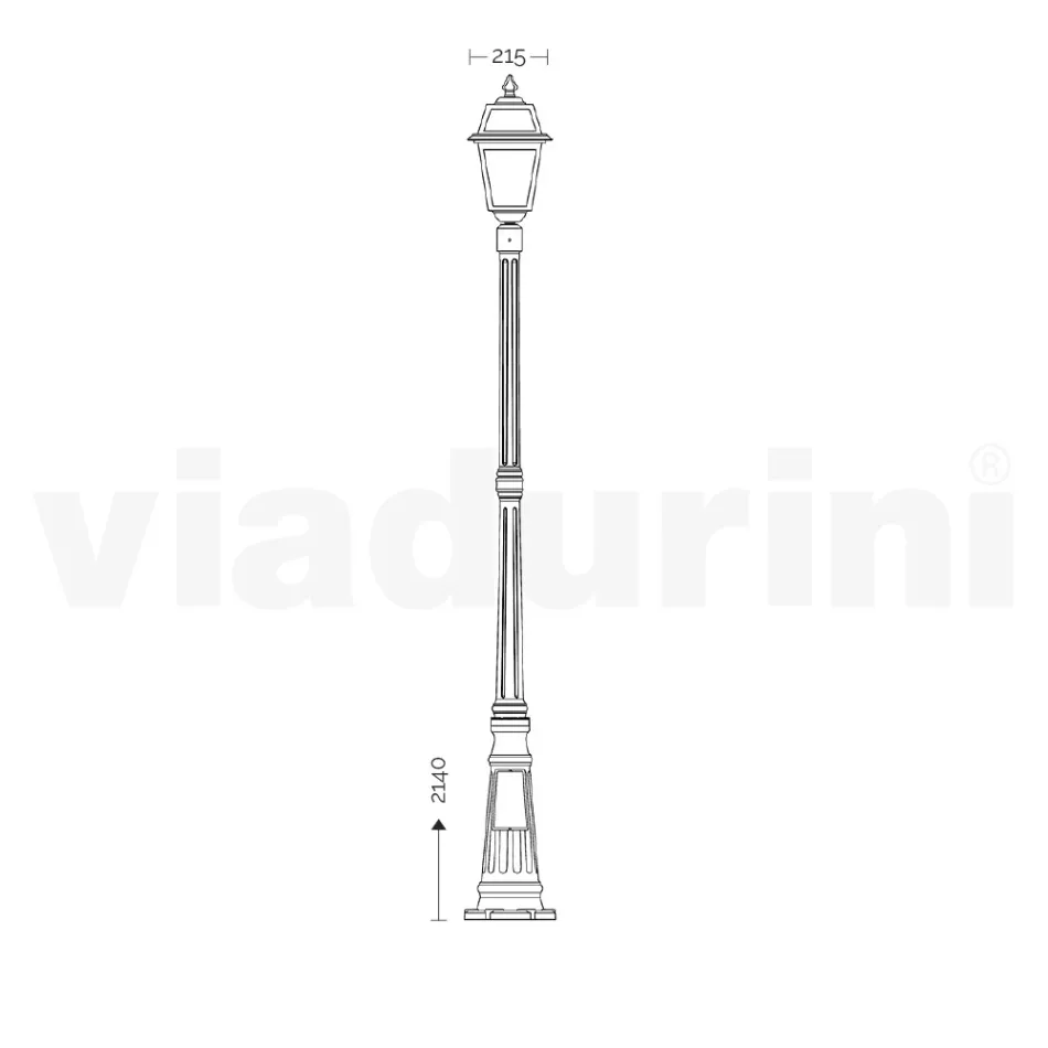 214 cm tall garden lamp in Anthracite Aluminium and Sandblasted Glass - Elric Viadurini