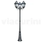 Garden lamppost 219 cm high in Anthracite Aluminium and Sandblasted Glass - Elric Viadurini