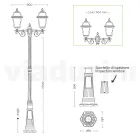 Garden lamppost 219 cm high in Anthracite Aluminium and Sandblasted Glass - Elric Viadurini