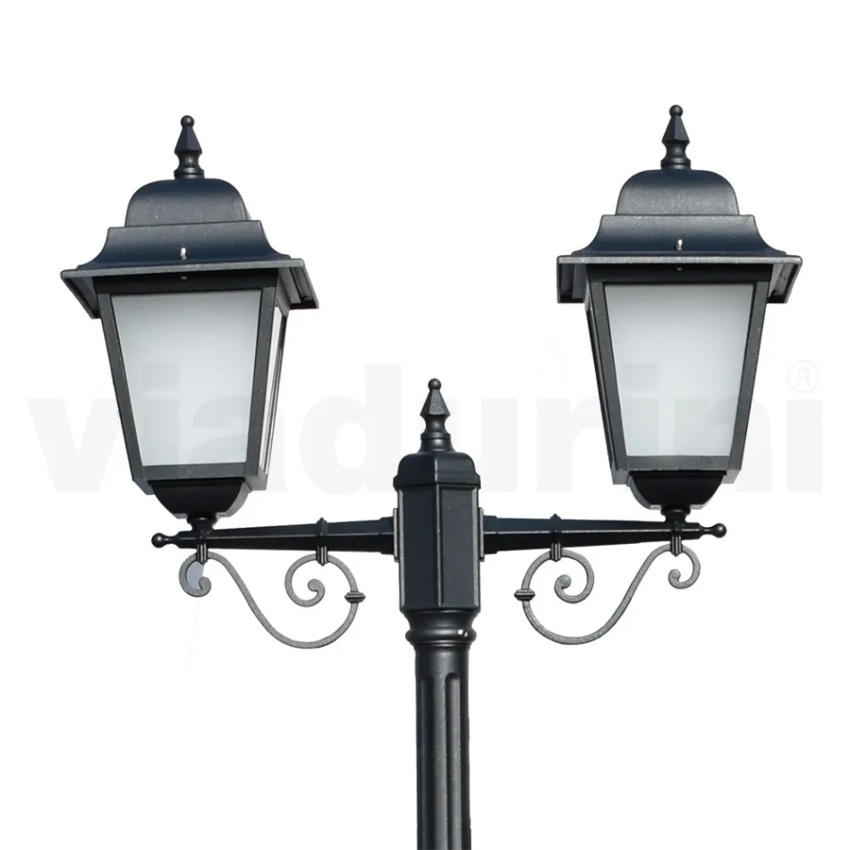 219 cm tall street lamp in Anthracite Glass and Aluminium Made in Italy - Scintilla Viadurini