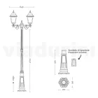 219 cm tall street lamp in Anthracite Glass and Aluminium Made in Italy - Scintilla Viadurini