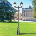 219 cm tall street lamp in Anthracite Glass and Aluminium Made in Italy - Scintilla