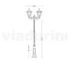 221 cm tall garden lamp in glass and 5 aluminium finishes - Pinako Viadurini