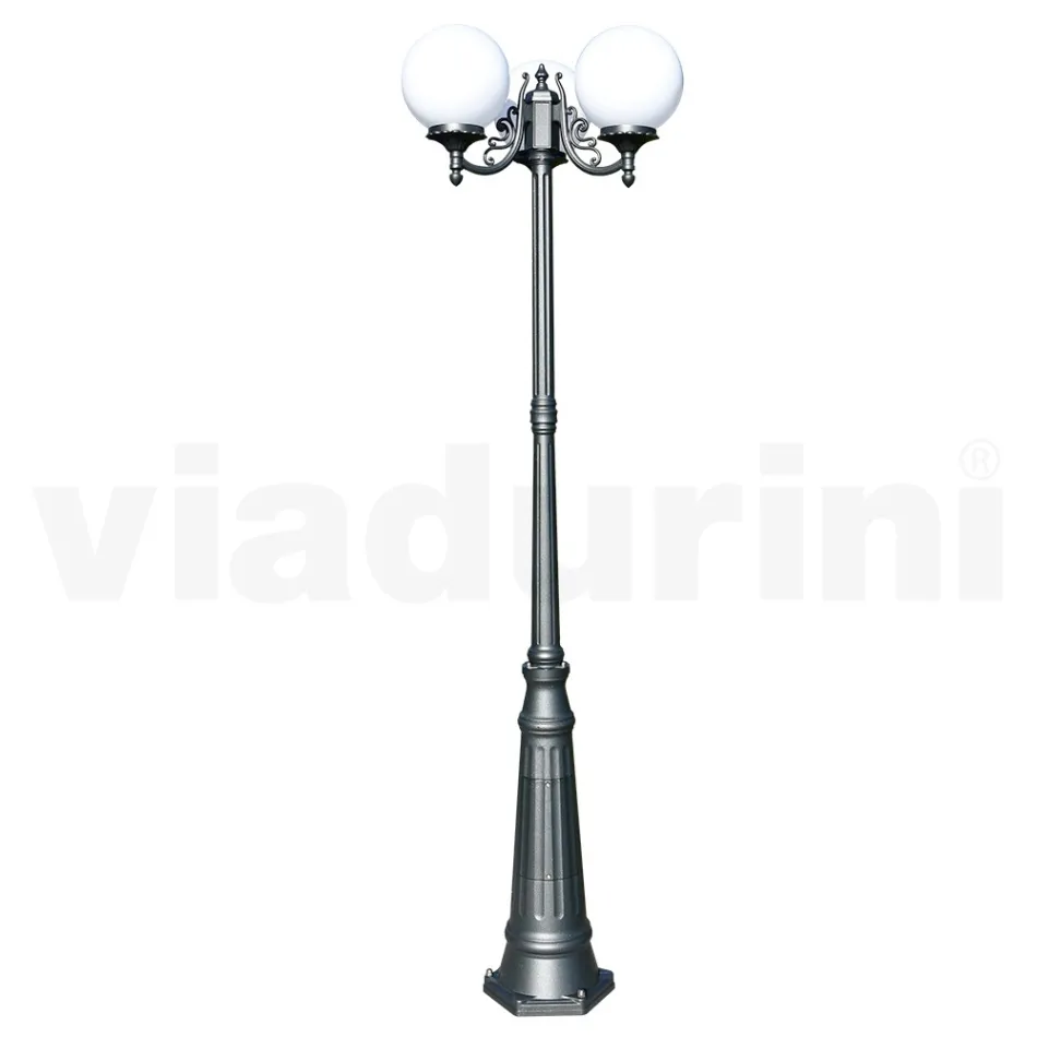 230 cm high street lamp in Acrylic and Anthracite Aluminium Made in Italy - Trovaantracite Viadurini