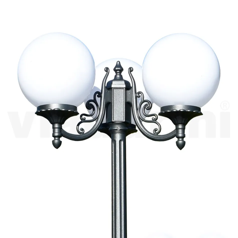 230 cm high street lamp in Acrylic and Anthracite Aluminium Made in Italy - Trovaantracite Viadurini