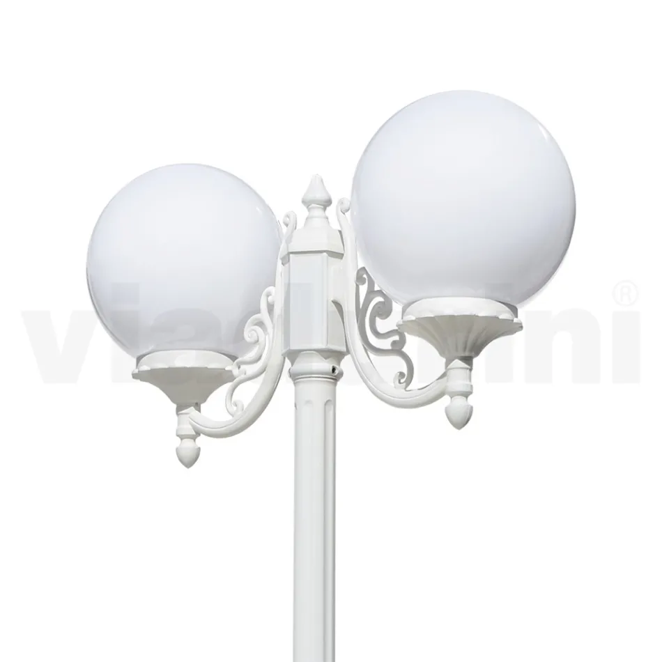 230 cm high street lamp in white acrylic and aluminium made in Italy - Trovabianco Viadurini