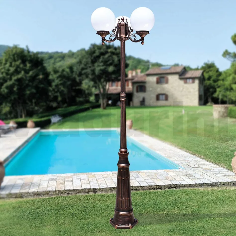 230 cm high street lamp in black acrylic and aluminium made in Italy - Trovanero Viadurini