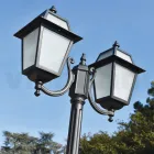 Garden lamppost 238 cm high in Anthracite Aluminium and Sandblasted Glass - Elric Viadurini