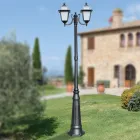 Garden lamppost 238 cm high in Anthracite Aluminium and Sandblasted Glass - Elric Viadurini