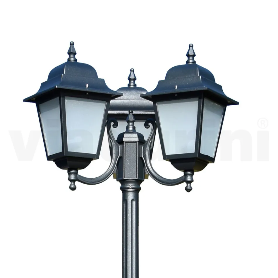 238 cm tall street lamp in Anthracite Glass and Aluminium Made in Italy - Scintilla Viadurini