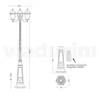 238 cm tall street lamp in Anthracite Glass and Aluminium Made in Italy - Scintilla Viadurini