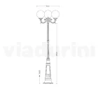 242 cm tall street lamp in Acrylic and Anthracite Aluminium Made in Italy - Trovaantracite Viadurini