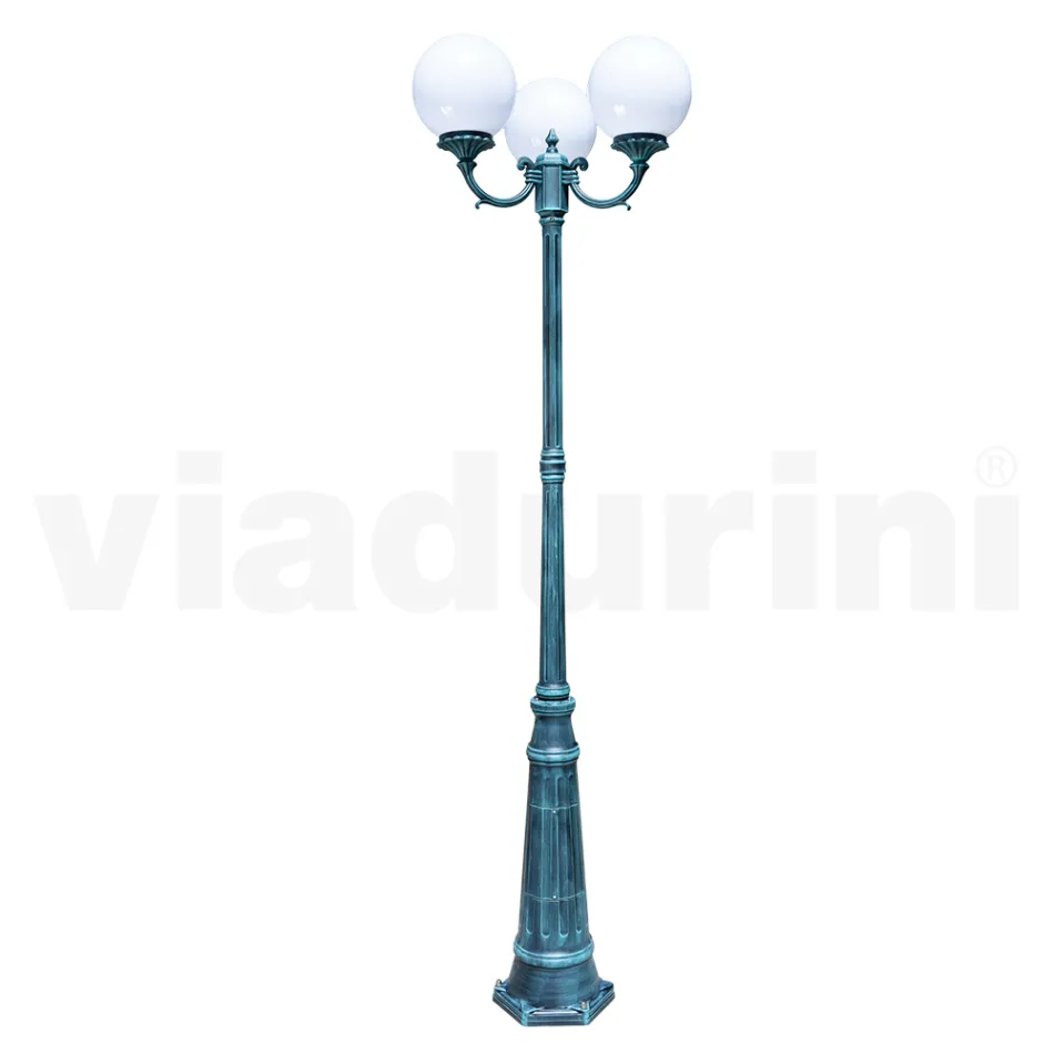 242 cm tall street lamp in black acrylic and aluminium made in Italy - Trovanero Viadurini