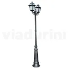 Garden lamppost 249 cm high in Anthracite Aluminium and Sandblasted Glass - Elric Viadurini