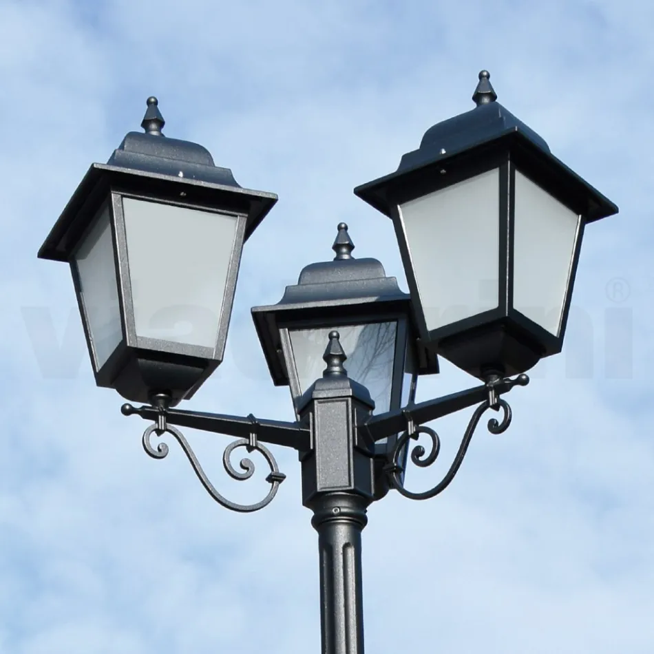 249 cm tall street lamp in Anthracite Glass and Aluminium Made in Italy - Scintilla Viadurini