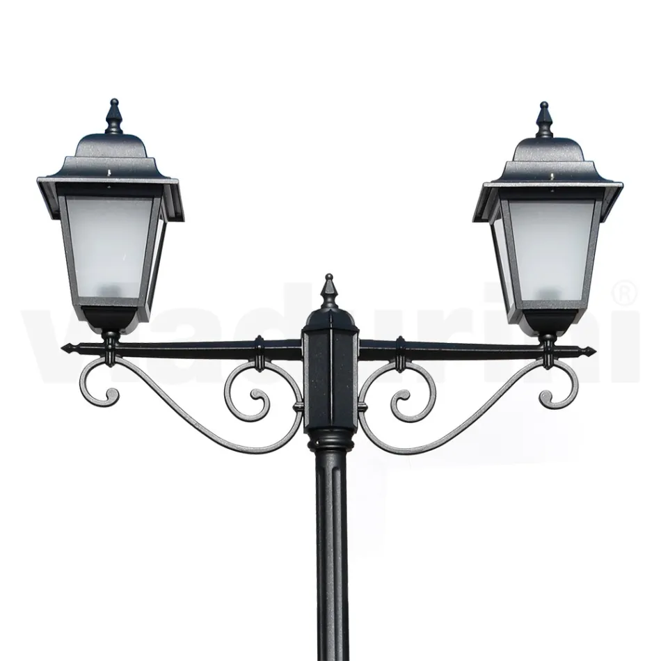 255 cm high street lamp in Anthracite Glass and Aluminium Made in Italy - Scintilla Viadurini