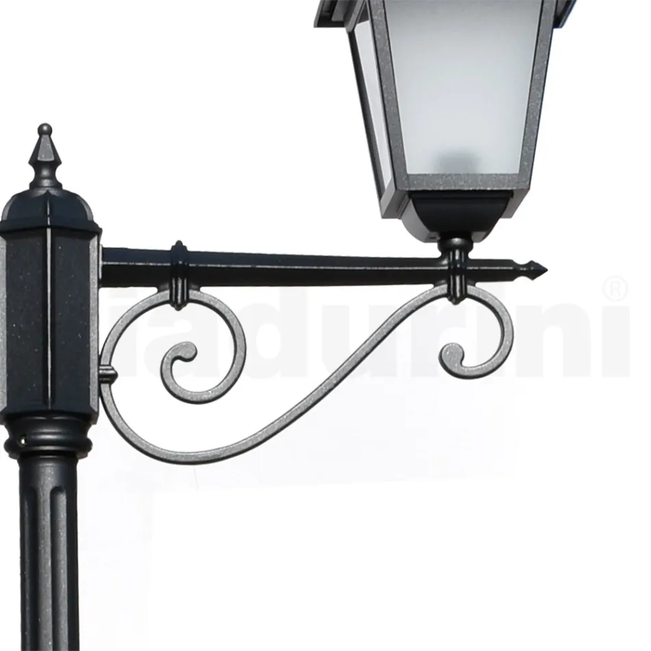 255 cm high street lamp in Anthracite Glass and Aluminium Made in Italy - Scintilla Viadurini