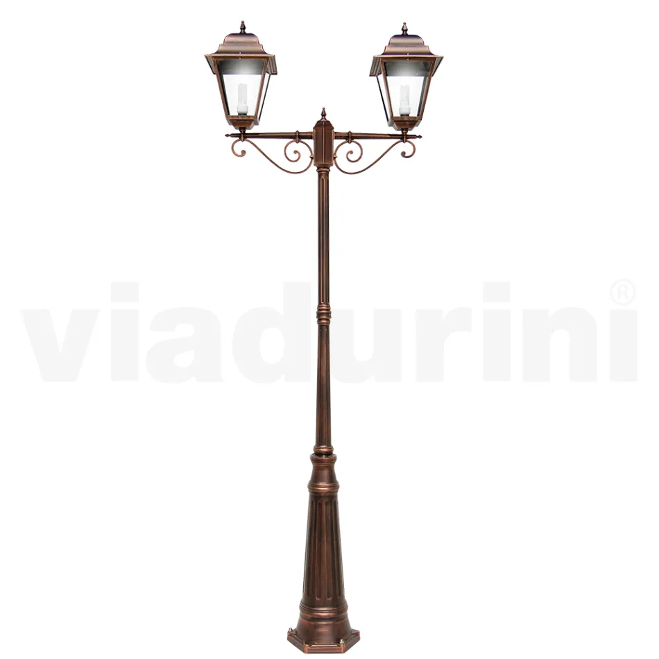 264 cm high street lamp for the garden in glass and die-cast aluminium - Alchemist Viadurini