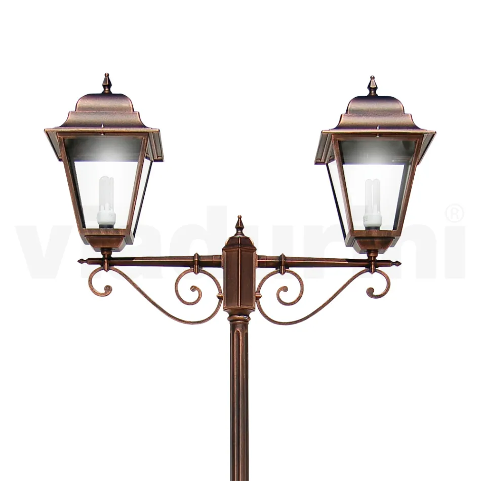 264 cm high street lamp for the garden in glass and die-cast aluminium - Alchemist Viadurini