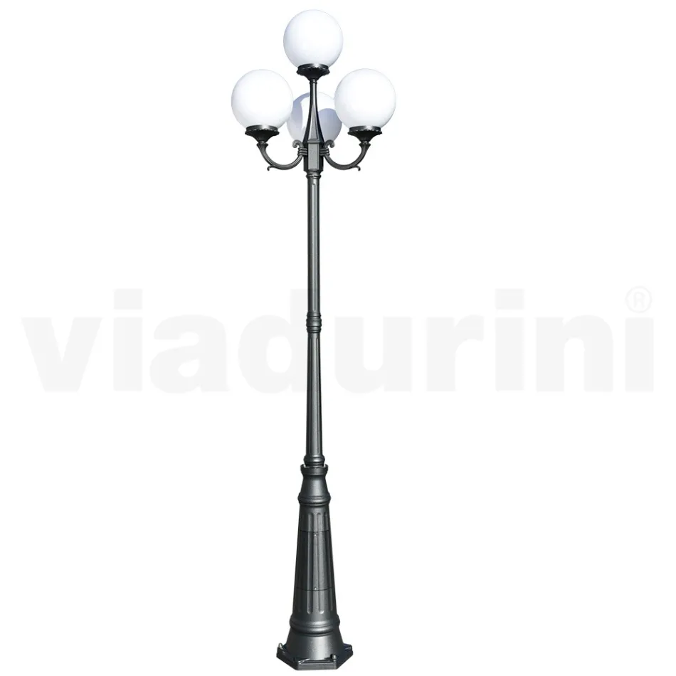 270 cm high street lamp in Acrylic and Anthracite Aluminium Made in Italy - Trovaantracite Viadurini