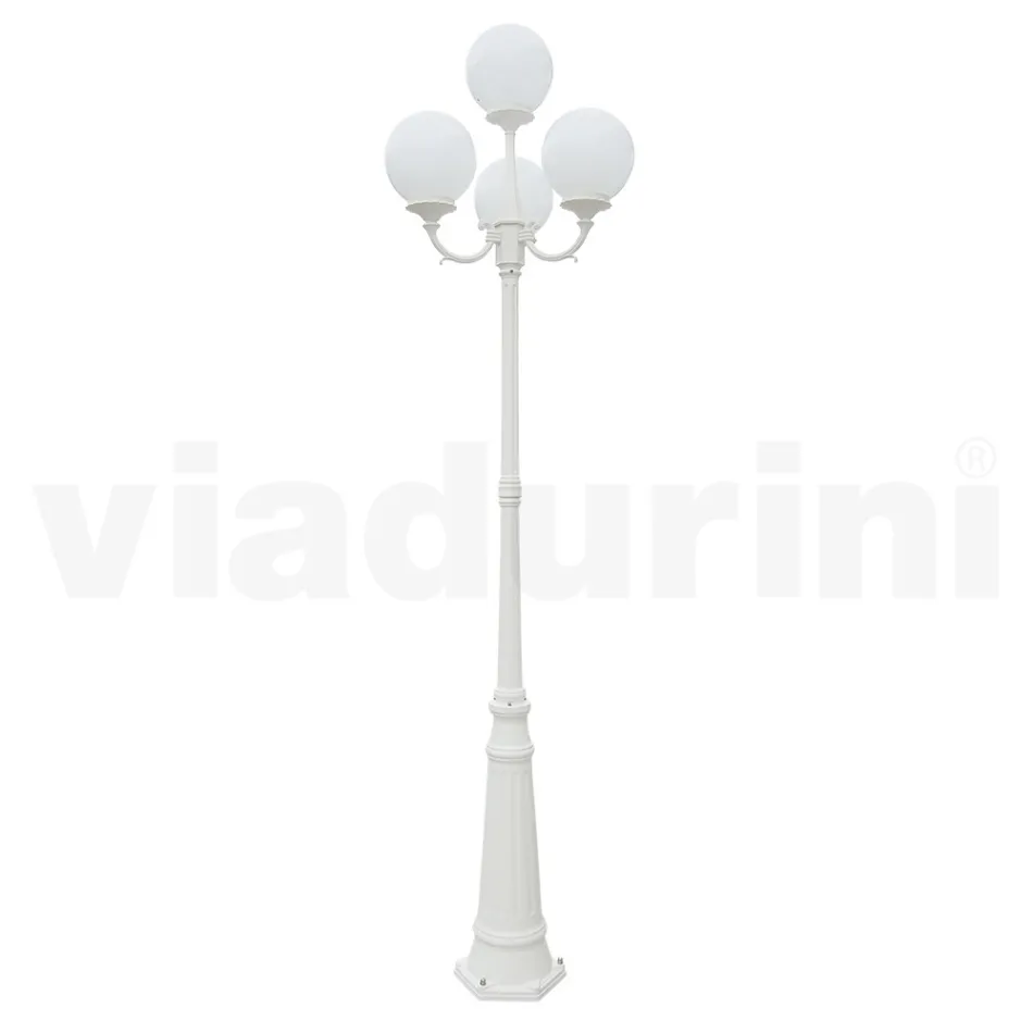 270 cm tall street lamp in white acrylic and aluminium made in Italy - Trovabianco Viadurini
