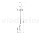 270 cm tall street lamp in white acrylic and aluminium made in Italy - Trovabianco Viadurini
