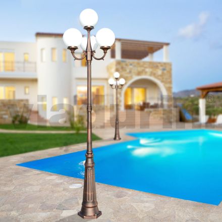 270 cm high street lamp in black acrylic and aluminium Made in Italy - Trovanero Viadurini