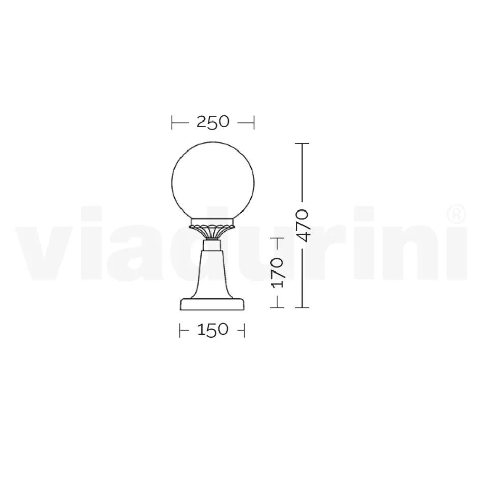 47 cm high street lamp in Acrylic and Anthracite Aluminium Made in Italy - Trovaantracite Viadurini