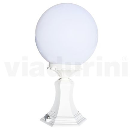 47 cm high street lamp in white acrylic and aluminium made in Italy - Trovabianco Viadurini