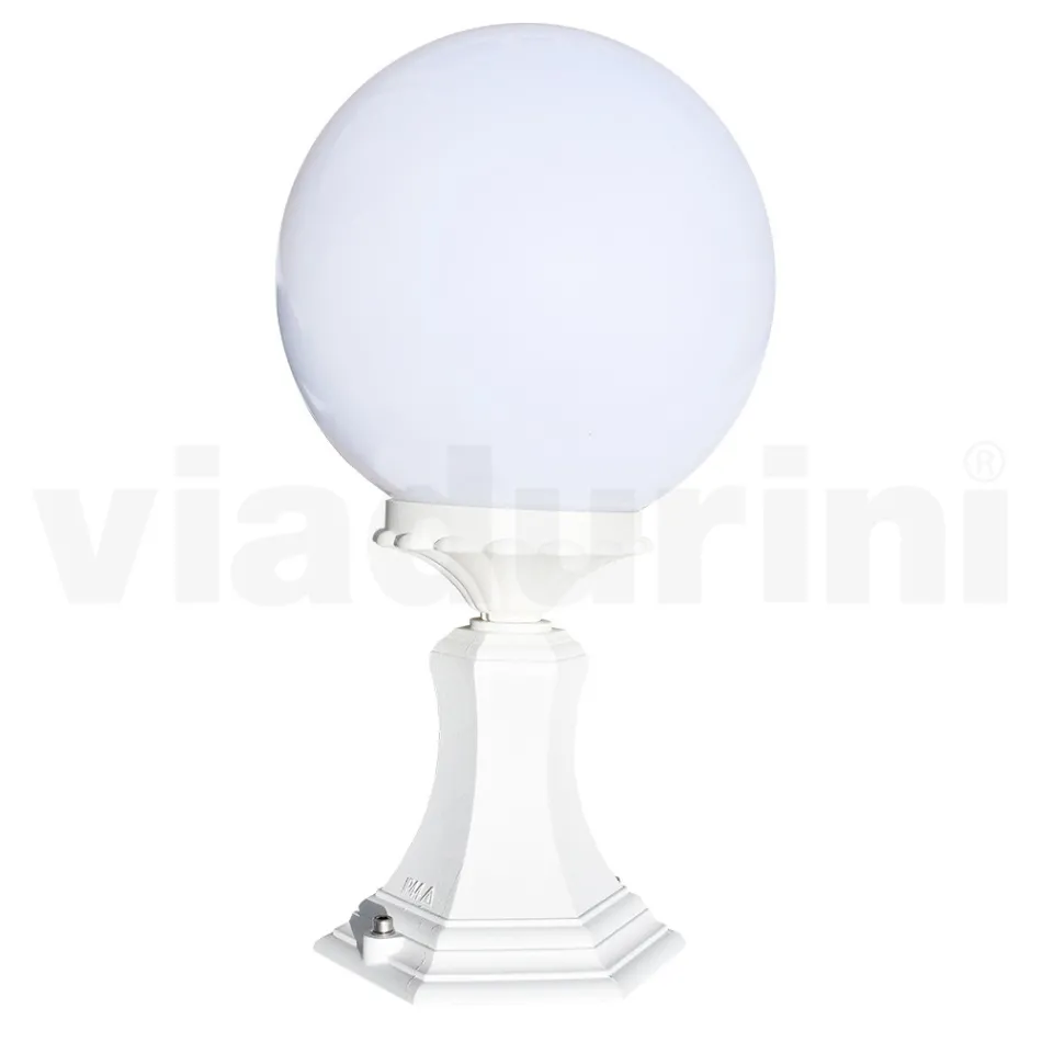 47 cm high street lamp in white acrylic and aluminium made in Italy - Trovabianco Viadurini