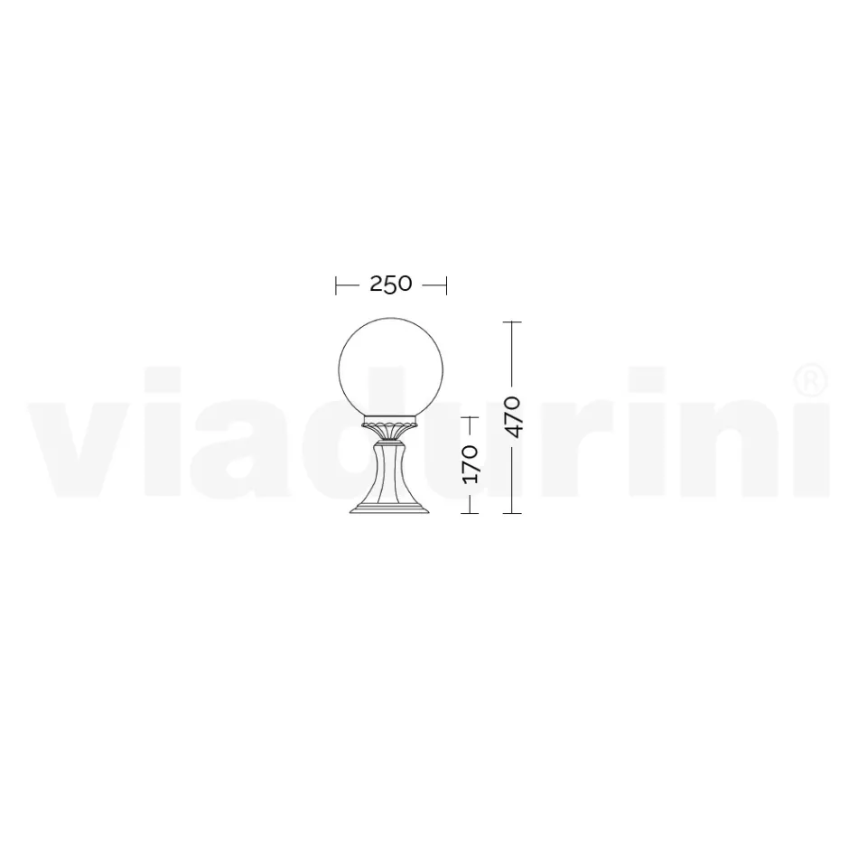 47 cm high street lamp in white acrylic and aluminium made in Italy - Trovabianco Viadurini