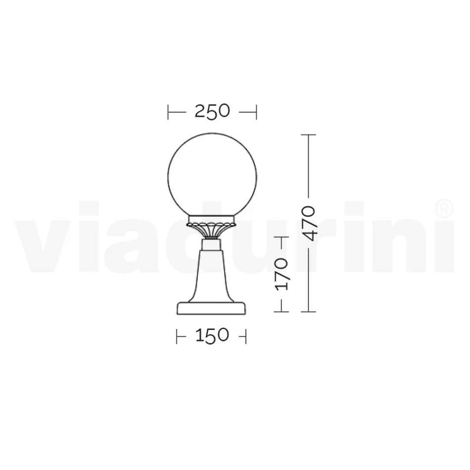 47 cm high street lamp in black acrylic and aluminium made in Italy - Trovanero Viadurini