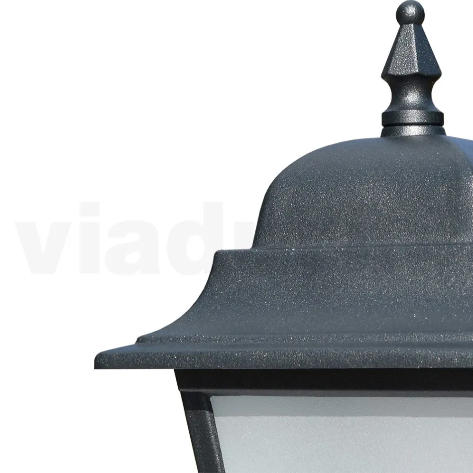 53.5 cm tall street lamp in Anthracite Glass and Aluminium Made in Italy - Scintilla Viadurini